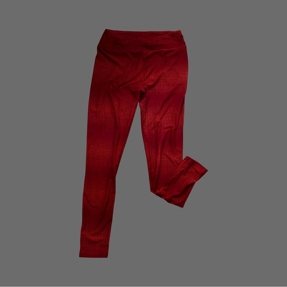 LuLaRoe Burgundy Leggings with Textured Design one size